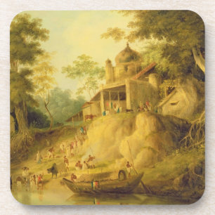 The Banks of the Ganges, c.1820-30 (oil on canvas) Coaster