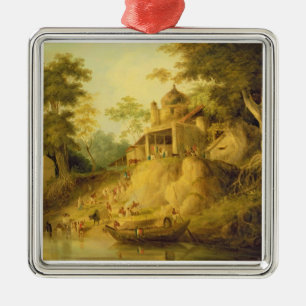 The Banks of the Ganges, c.1820-30 (oil on canvas) Metal Tree Decoration