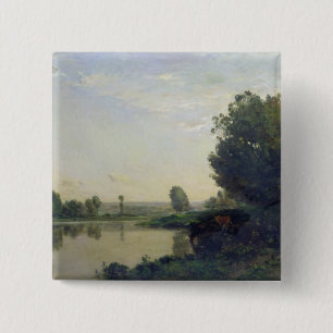 The Banks of the Oise, Morning, 1866 15 Cm Square Badge