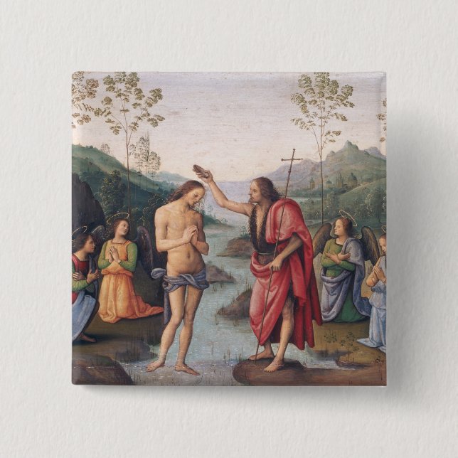 The Baptism of Christ 15 Cm Square Badge (Front)