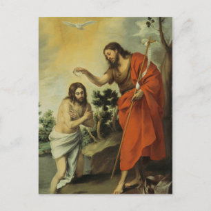 The Baptism of Christ by Bartolome Esteban Murillo Postcard