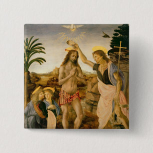The Baptism of Christ by John the Baptist 15 Cm Square Badge