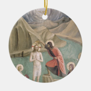 The Baptism of Christ, c.1438-45 (fresco) Ceramic Tree Decoration