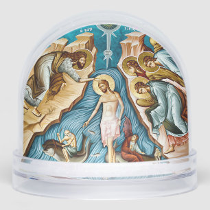 The Baptism of Christ Orthodox Christian Icon Snowglobe