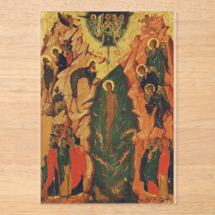The Baptism of Jesus Christ Byzantine icon Acrylic Invitations