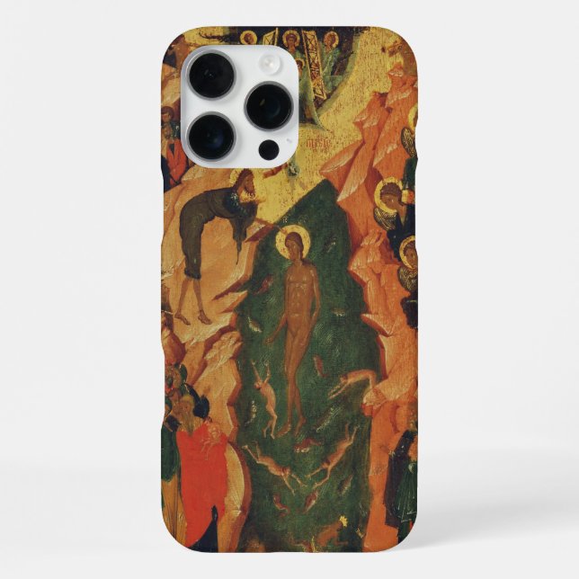 The Baptism of Jesus Christ Byzantine icon iPhone Case (Back)
