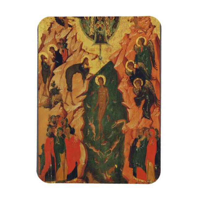 The Baptism of Jesus Christ Byzantine icon Magnet (Vertical)