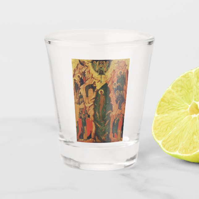 The Baptism of Jesus Christ Byzantine icon Shot Glass (Front)