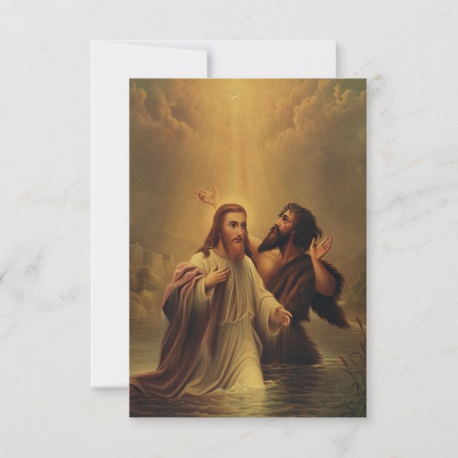 The Baptism Of Jesus Devotional Holy Card (Front)