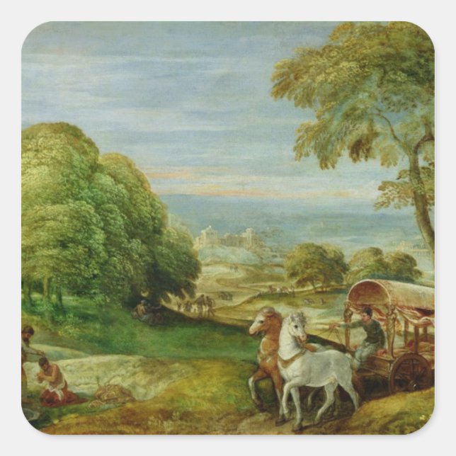 The Baptism of the Ethiopian Eunuch Square Sticker (Front)