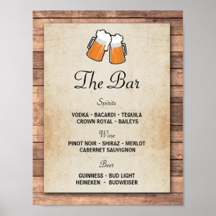 The Bar Cheers Beers Event Sign Wedding Reception