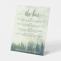 The Bar - Foggy Green Pines Drinks Menu Wedding