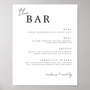 The Bar Minimalist Drinks Sign