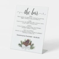 The Bar - Rustic Pinecones Drinks Menu Wedding