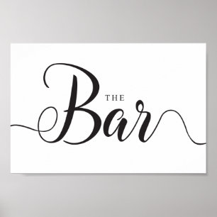 The Bar Sign. Wedding Outdoor Bar Drinks Poster