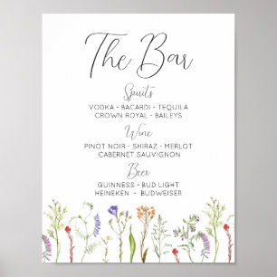 The Bar Wedding Wildflowers Floral Ditsy Poster