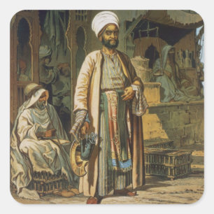 The Barber, from 'Souvenir of Cairo', 1862 (litho) Square Sticker