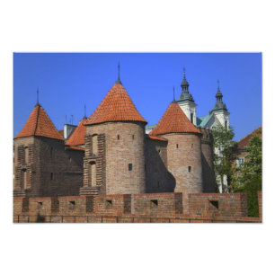 The Barbican and Pauline Church, Warsaw, Photo Print