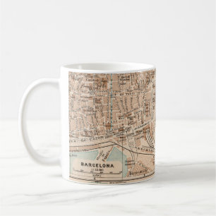 The Barcelona Vintage Map Coffee Mug