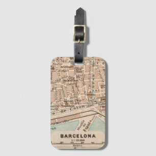 The Barcelona Vintage Map Luggage Tag