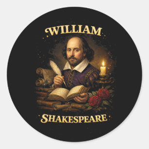 The Bard by Candlelight Classic Round Sticker