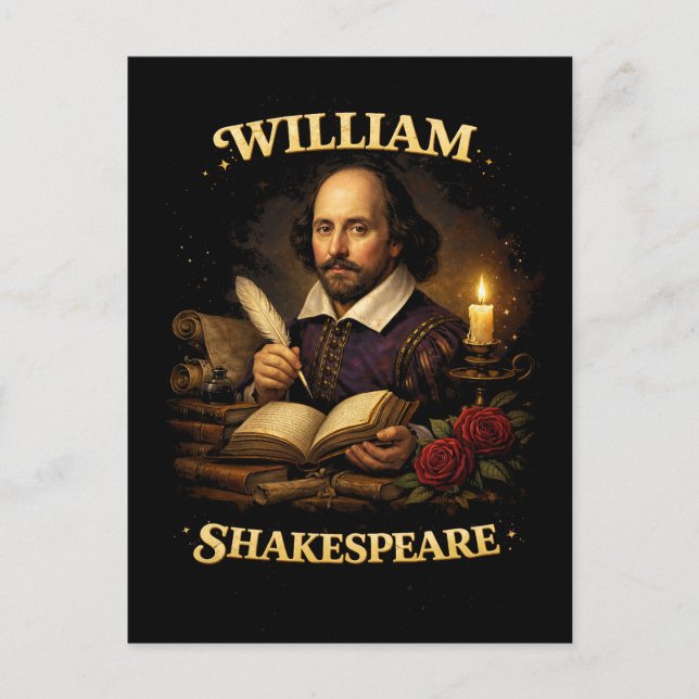 The Bard by Candlelight Postcard (Front)