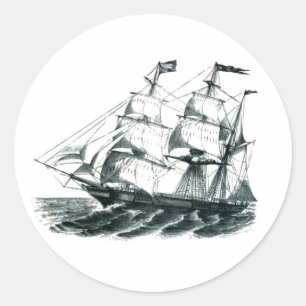 The Bark "Florida" Sailing Ship Bookmark Classic Round Sticker