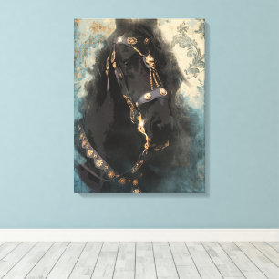 The Baroque Friesian - Wrapped Canvas