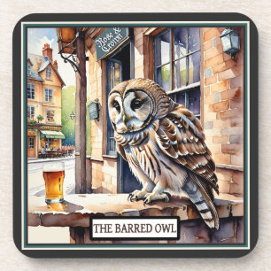 The Barred Owl Barred from a Pub Coaster