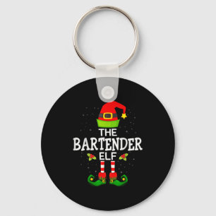 The Bartender Elf Christmas Family Matching Pajama Key Ring
