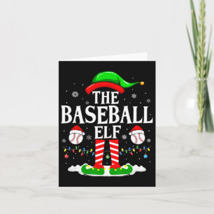 The Baseball Elf Funny Matching Xmas Baseball Chri Card