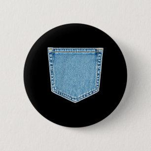 The Basic Jeans Colour Design Fake Denim Pocket Si 6 Cm Round Badge