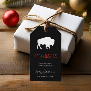 The Basics White Buffalo Black & White Plaid ID602 Gift Tags
