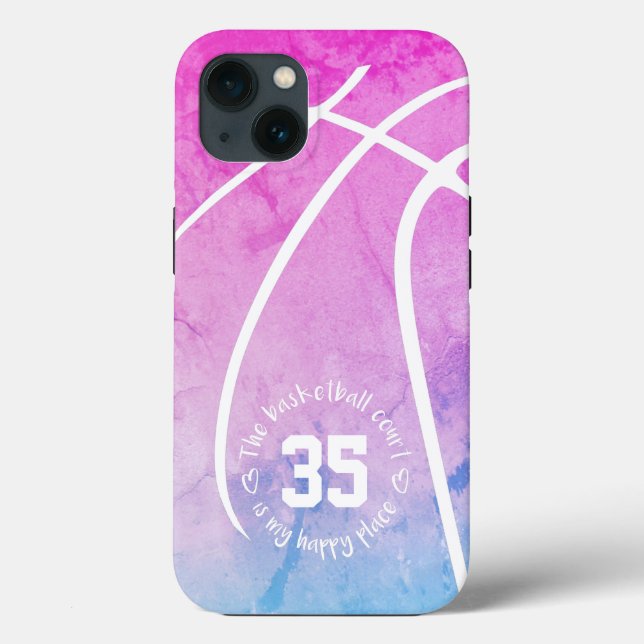 The basketball court is my happy place pastels Case-Mate iPhone case (Back)