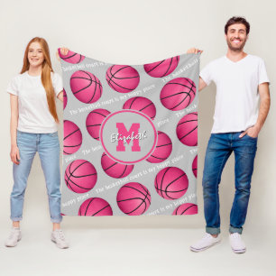 The basketball court is my happy place pink fleece blanket