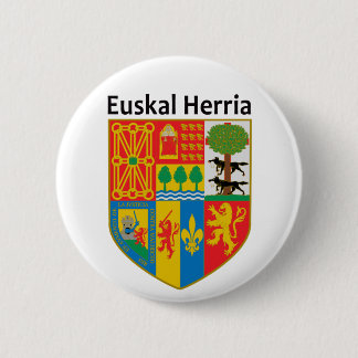 The Basque Country (Euskal Herria) coat of arms, 6 Cm Round Badge