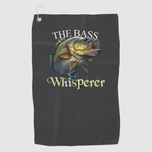The Bass Whisperer Dark Fishing Towel (Front)
