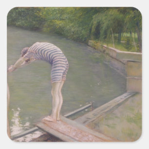 The Bather, or The Diver, 1877 Square Sticker