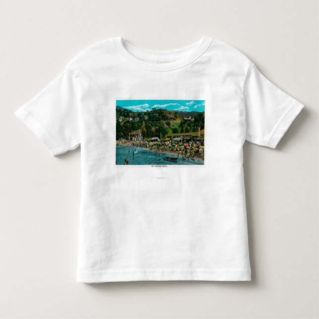 The Bathing Beach at Avalon, Catalina Island Toddler T-Shirt (Front)