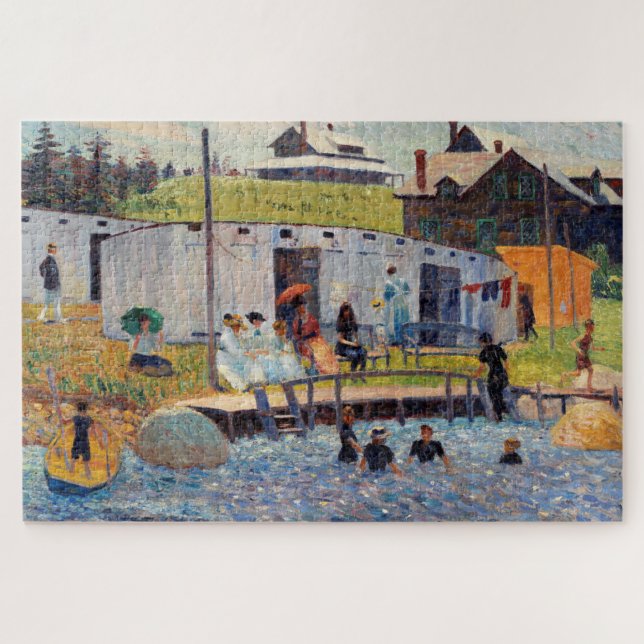 The Bathing Hour by Renoir Impressionist Painting Jigsaw Puzzle (Horizontal)