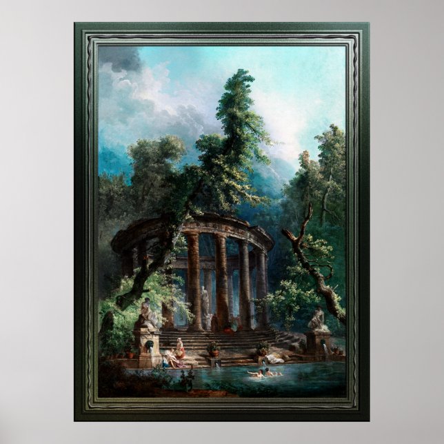 The Bathing Pool by Hubert Robert 2nd Edition Poster (Front)