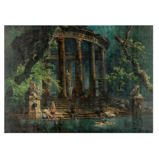 The Bathing Pool by Hubert Robert Cutting Board (Front)