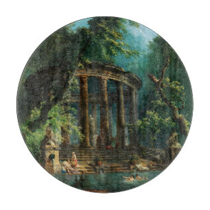 The Bathing Pool by Hubert Robert Cutting Board