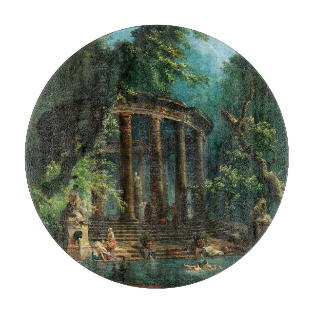 The Bathing Pool by Hubert Robert Cutting Board (Front)