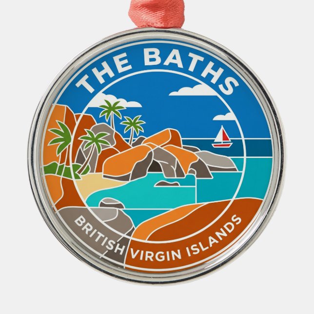 The Baths British Virgin Islands Metal Tree Decoration (Front)
