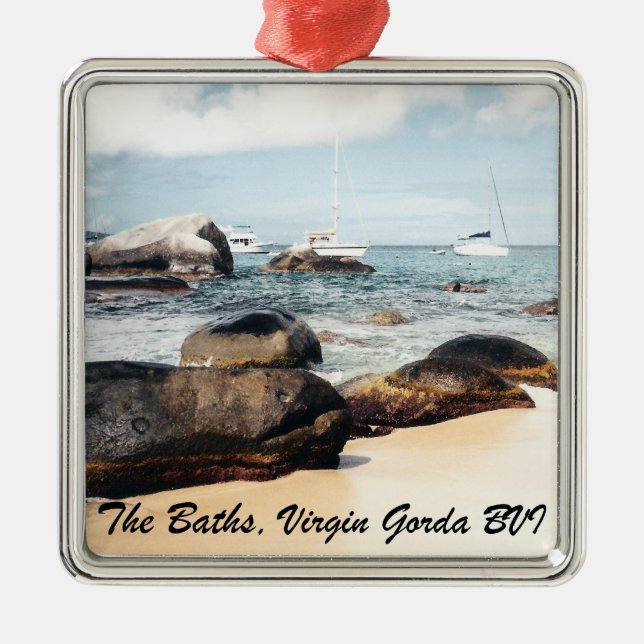 The Baths, Virgin Gorda B.V.I. Metal Tree Decoration (Front)