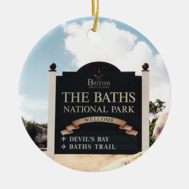 The Baths - Virgin Gorda Ceramic Tree Decoration (Front)