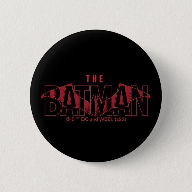 The Batman Bat Overlaid Logo 6 Cm Round Badge (Front)