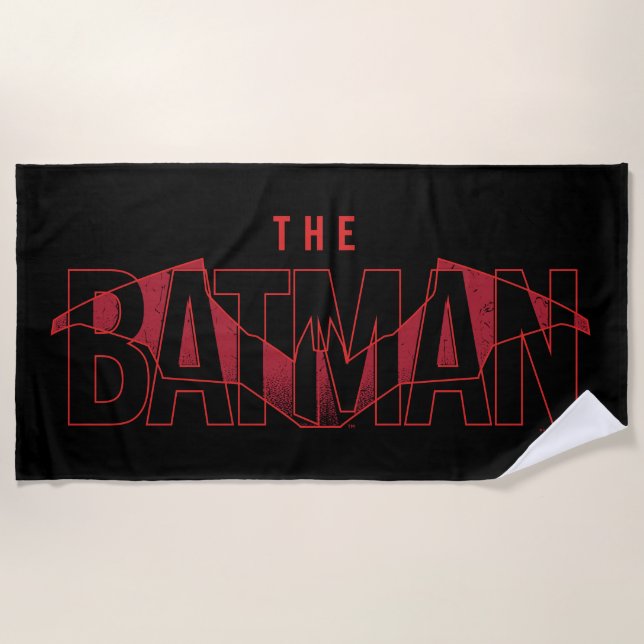 The Batman Bat Overlaid Logo Beach Towel (Front)