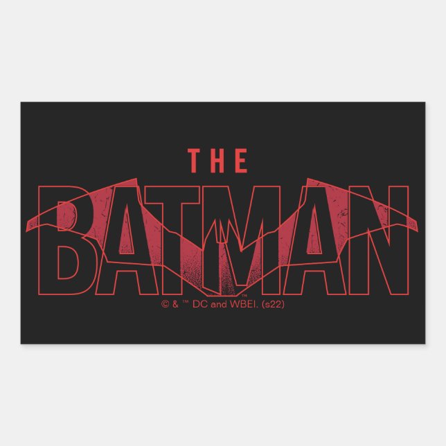 The Batman Bat Overlaid Logo Rectangular Sticker (Front)